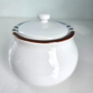 Dansk International Designs Sugar Bowl & Lid Mesa White Sand Japan Vintage